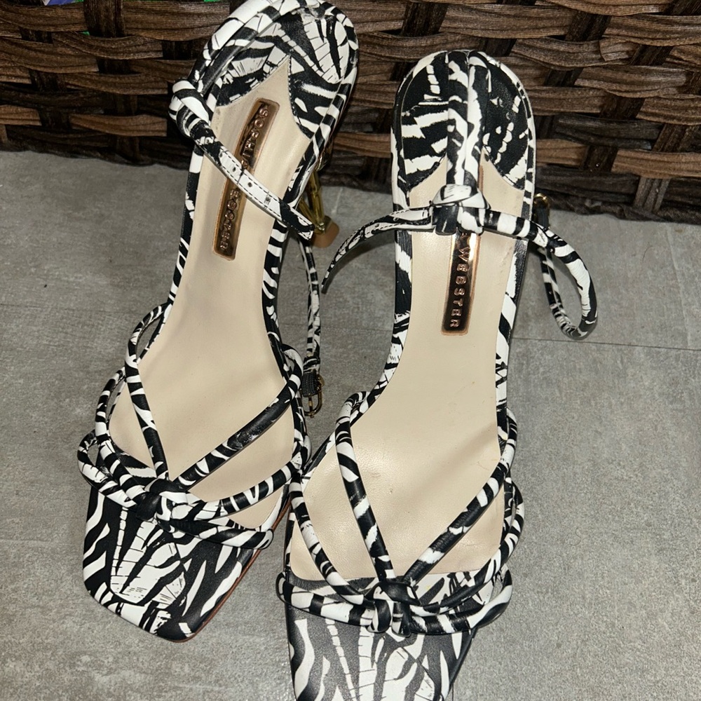 Sophia Webster Black and White Zebra Print Heels